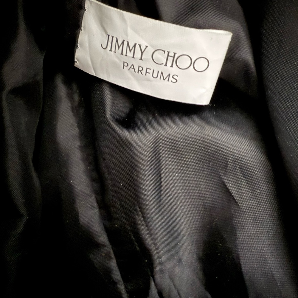 Jimmy Choo Parfums Black Shiny Glossy Patent Glitter Trimmed Tote Bag - Picture 11 of 12